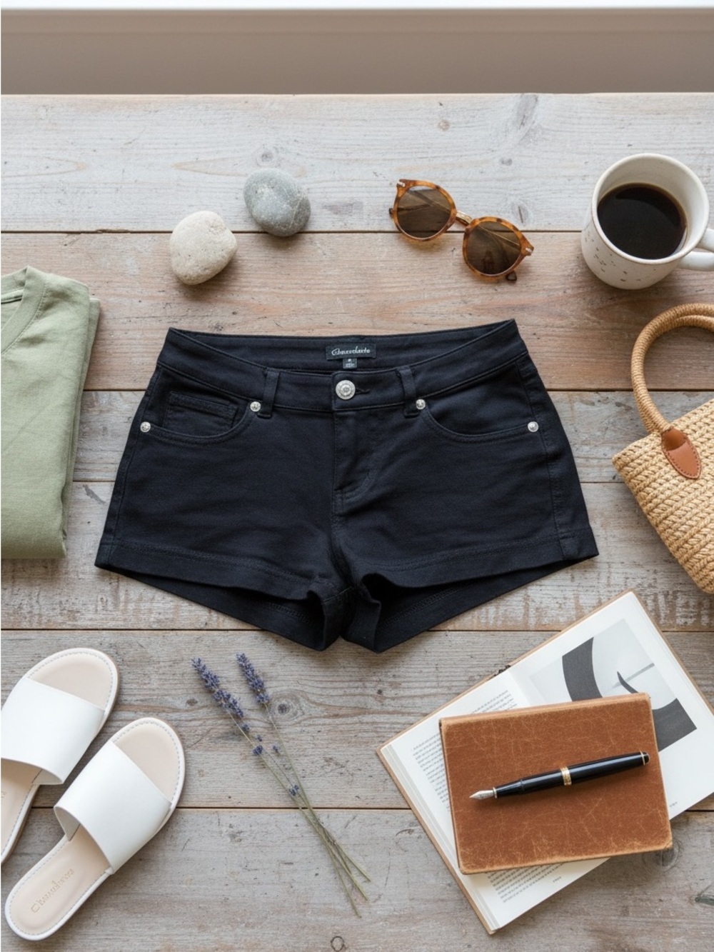 Chocolate Black Women's Denim Jean Shorts